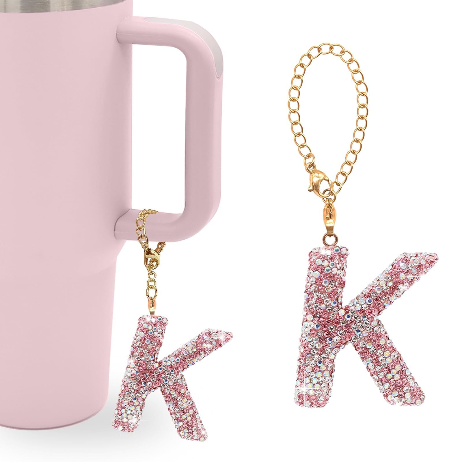 Wholesale Pink Diamond English Letter Water Cup Chain Pendant Cup Accessories